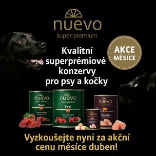 🐾 AKCE MĚSÍCE – DUBEN 🐾 Vyzkoušejte superprémiové konzervy Nuevo pro psy a kočky, které si vaši mazlíčci zamilují hned po...