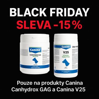🖤 BLACK FRIDAY u UPejska.cz! Sleva -15 % na oblíbené doplňky Canina Canhydrox GAG a Canina V25. Podpora kloubů, kostí,...